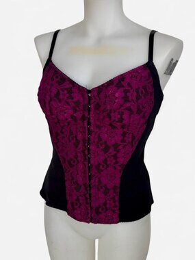 Moda International purple magenta lace corset cami